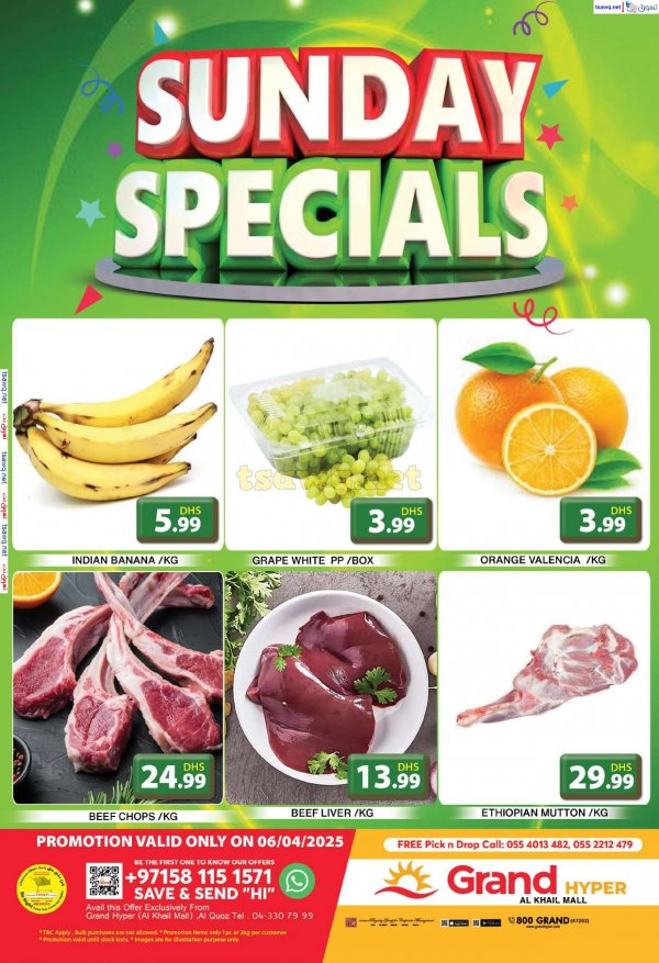 Grand Khalil Mall offers Sunday 6 April 2025 Sunday Specials