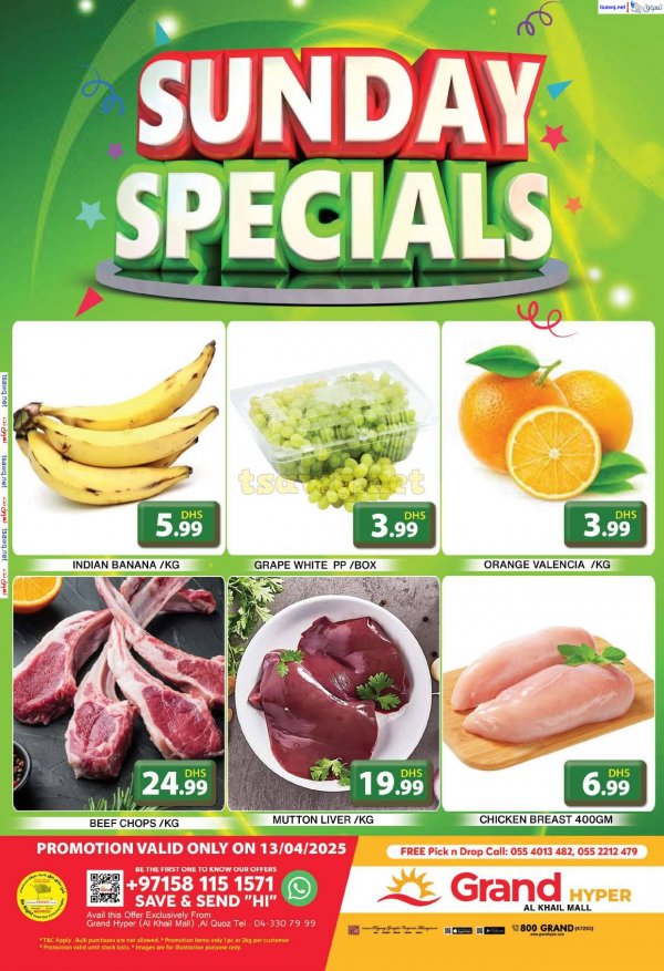Grand Khalil Mall offers Sunday 13 April 2025 Sunday Specials