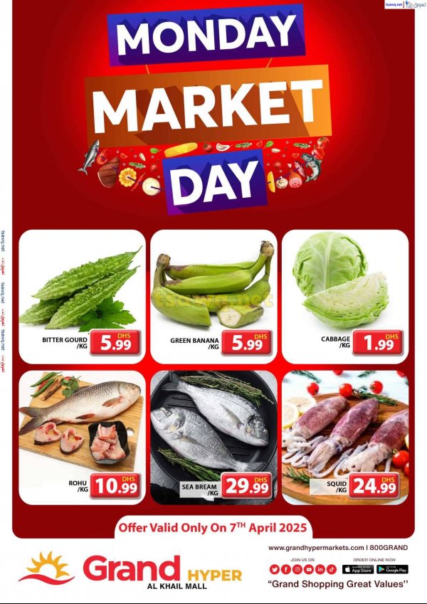 Grand Hyper Khalil Mall offers Monday 7 April 2025 Market Day