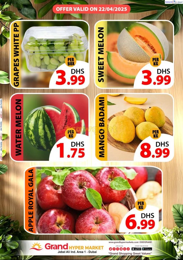 Grand Hyper Jabel Ali offers Tuesday 22 April 2025 Fresh Deals