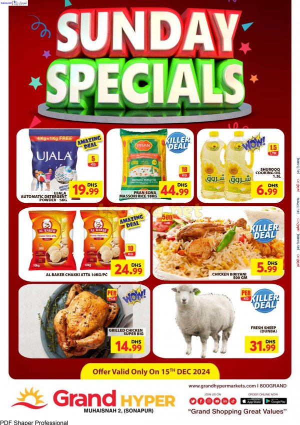Grand Muhaisnah Dubai offers Sunday 15 Dec 2024 Sunday Specials