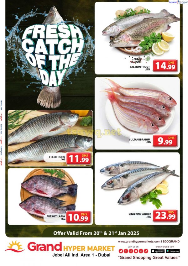 Grand Hypermarket Jabel Ali offers fr 20 to 21 Jan 2025 Fresh Fish