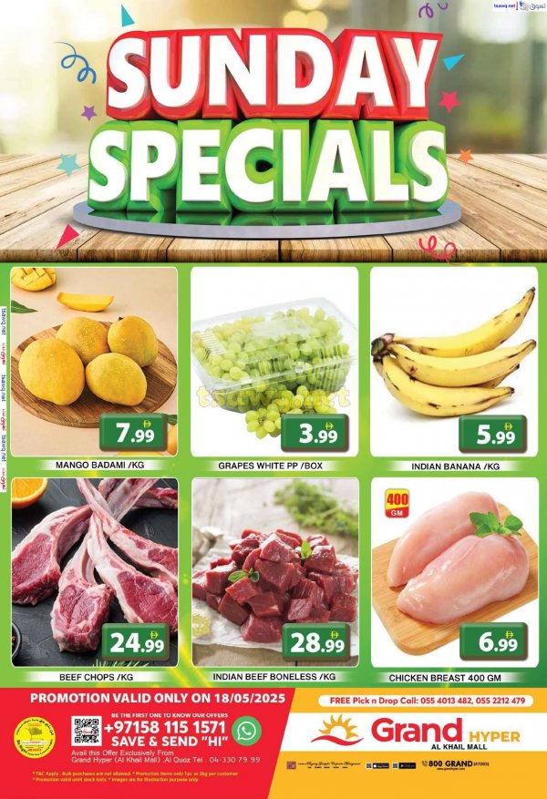 Grand Khalil Mall offers Sunday 18 May 2025 Sunday Specials