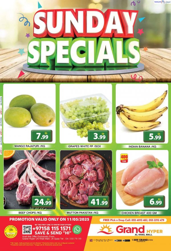 Grand Khalil Mall offers Sunday 11 May 2025 Sunday Specials