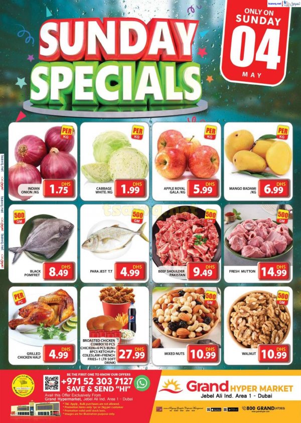 Grand Hyper Jabel Ali offers Sun 4 May 2025 Sunday Specials