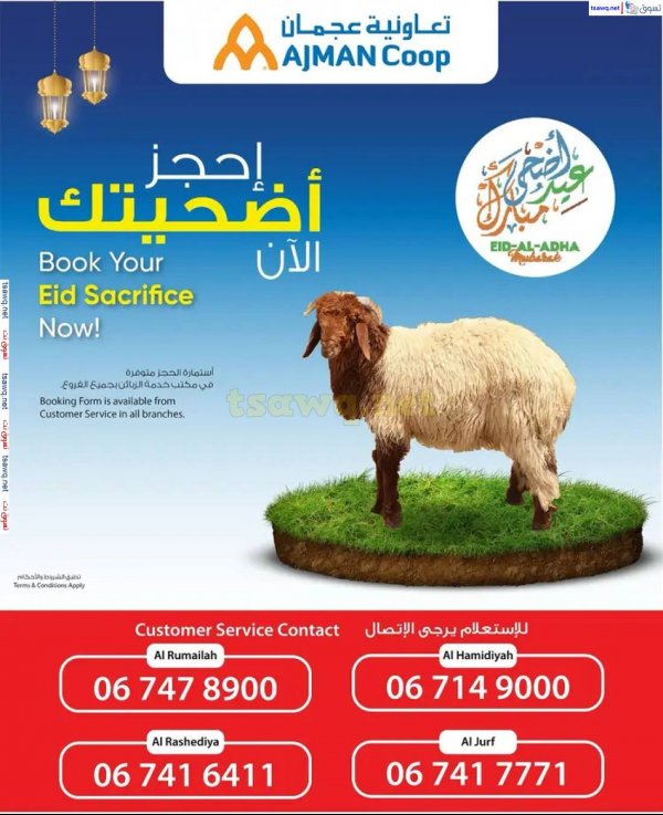 عروض تعاونية عجمان من 16 مايو 2025 احجز أضحيتك