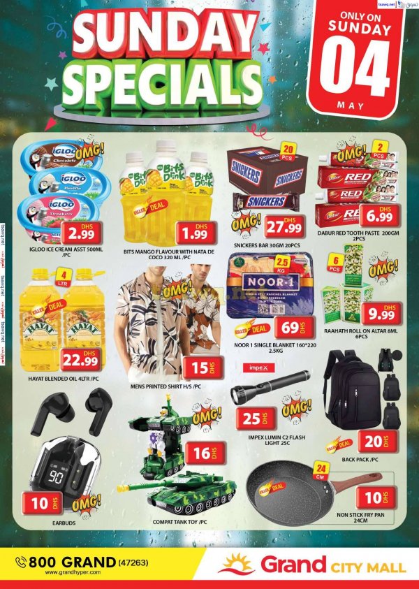 Grand City Al Quoz offers Sunday 4 May 2025 Sunday Specials
