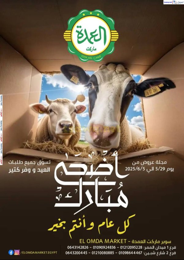 عروض العمدة ماركت الإسماعيلية  من 29 مايو حتى 5 يونيو 2025 أضحى مبارك