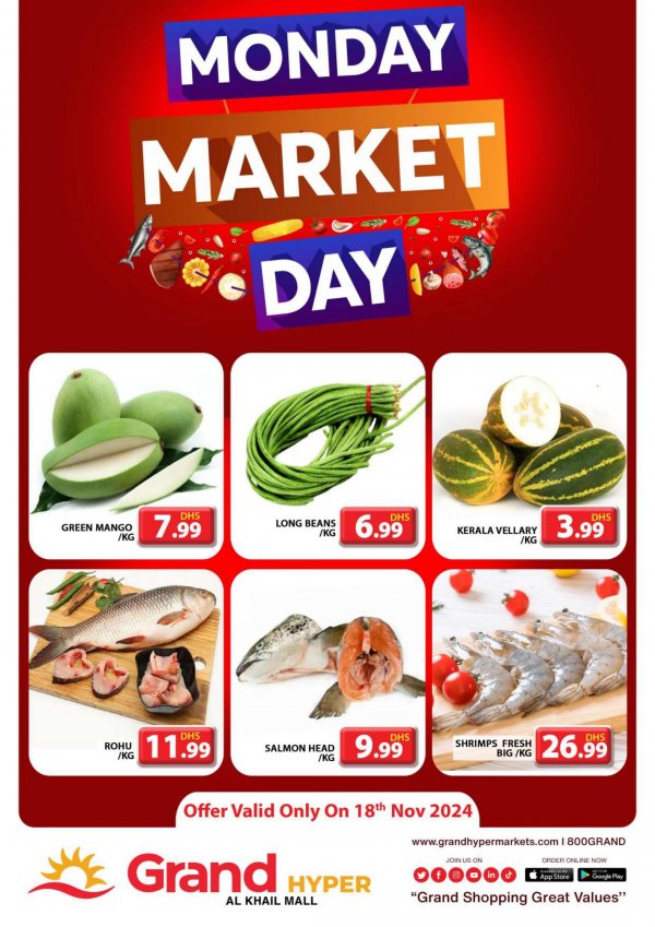 Grand Hyper Khalil Mall offers Mon 18 Nov 2024 Market Day
